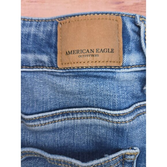 American Eagle Womens Distressed Jean Mini Skirt 8 - Picture 6 of 8